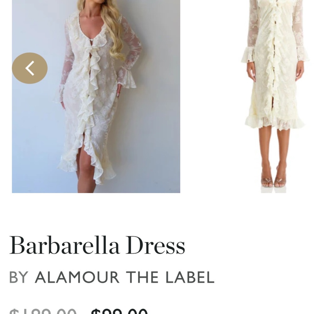 Alamour The Label Barbarella Dress - Cream